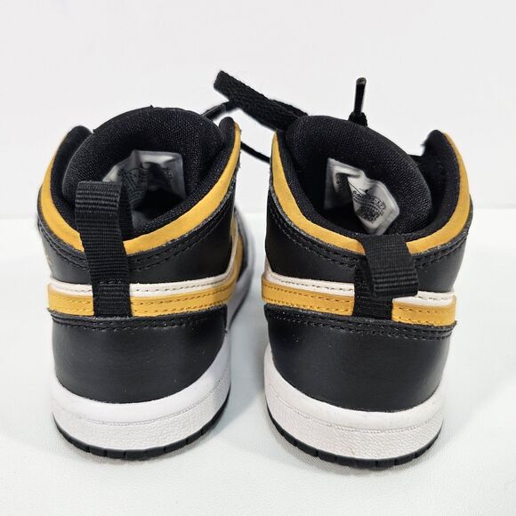 Nike Air Jordan 1 Mid TD White Pollen Black Sneakers 640735-177 Size 7C (13 cm) - Picture 3 of 8